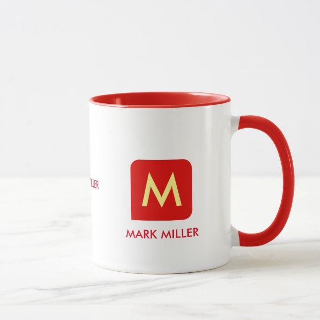 Mug créer votre propre nom couleur rouge (Droite)