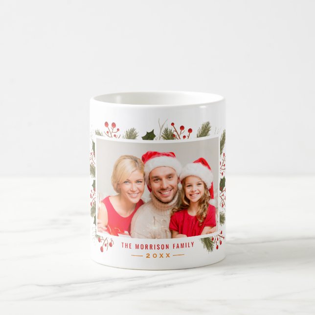 Mug Créer votre propre photo de famille de Noël (Centre)