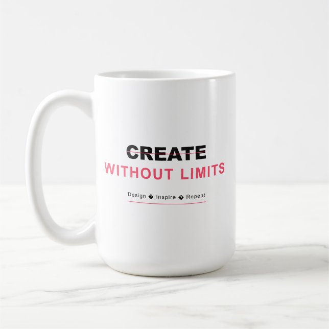 Mug Créez sans limites, le design inspire, répétez (Gauche)