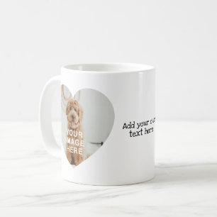 Mug Créez vos propres 2 photos et texte en forme de cœ