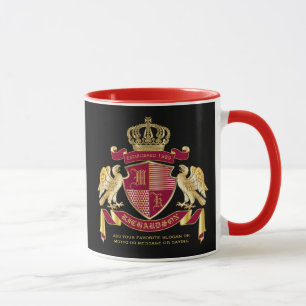 Mug Créez votre propre blason d'armoiries d'aigle roug