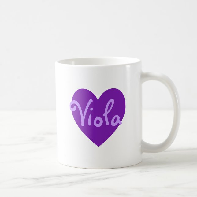 Mug Créez votre propre coeur personnalisé violet (Droite)