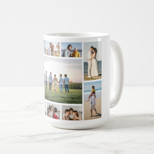 Mug Créez votre propre collage de 11 photos (Devant droit)
