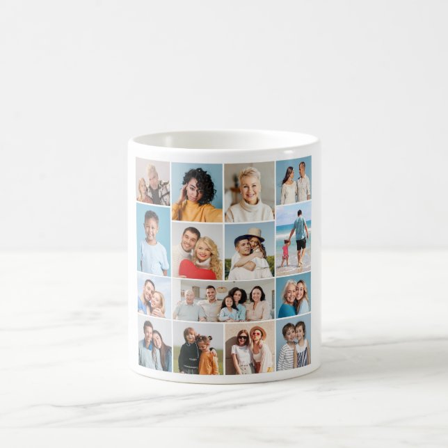 Mug Créez votre propre collage de 15 photos (Centre)