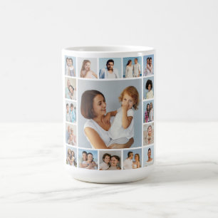Mug Créez votre propre collage de 17 photos