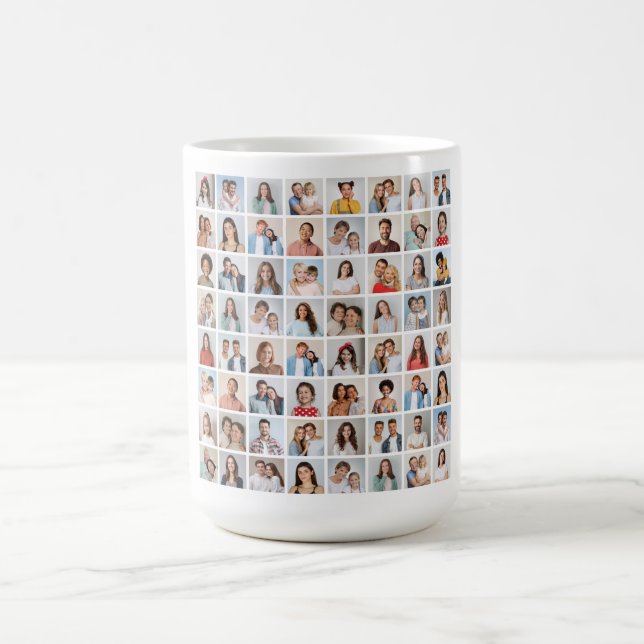 Mug Créez votre propre collage de 64 photos (Centre)