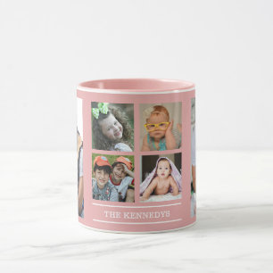 Mug Créez Votre Propre Collage De 6 Photo Nom De Famil