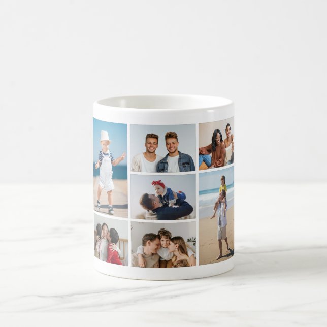 Mug Créez votre propre collage de 7 photos (Centre)