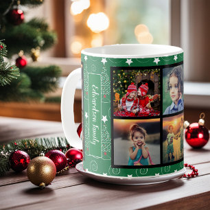 Mug Créez votre propre collage photo de famille Noël