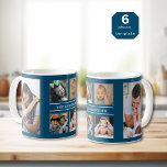 Mug Créez votre propre collection de photos 6 Nom de f<br><div class="desc">Photo personnalisée collage tasse à café pour personnaliser avec 6 photos et nom de famille.</div>