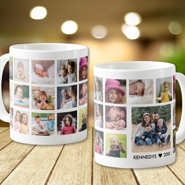 Mug Créez votre propre collection photo 22 Nom de fami (Créateur téléchargé)