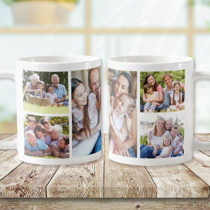 Mug Créez votre propre collection photo 5 photos blanc