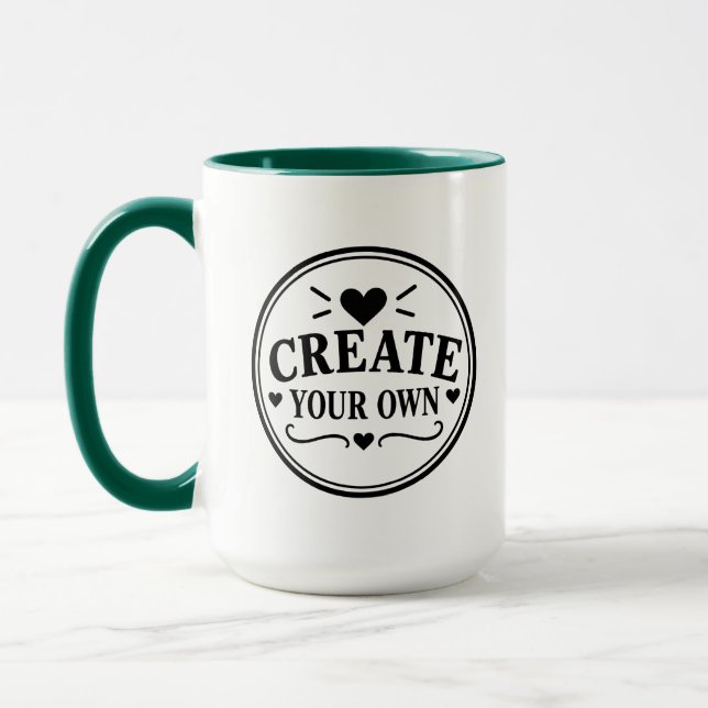 Mug Créez votre propre combo 15oz deux tons Café (Gauche)