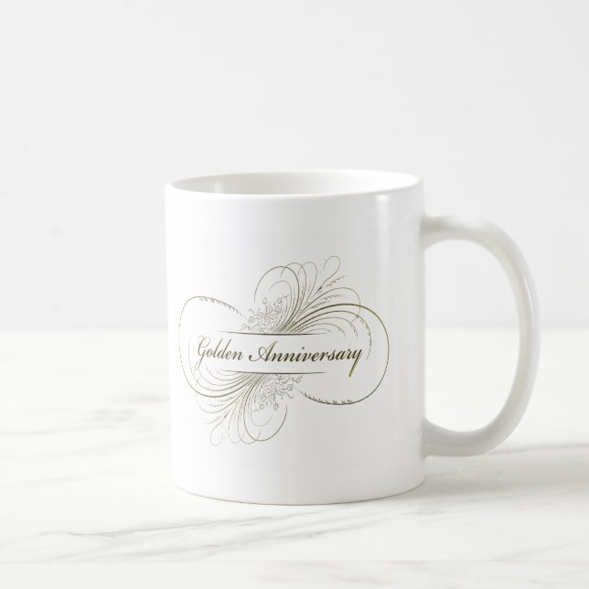 Mug Créez votre propre conception d'or d'anniversaire (Droite)