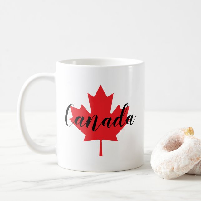Mug Créez votre propre feuille d'érable rouge du Canad (Avec donut)