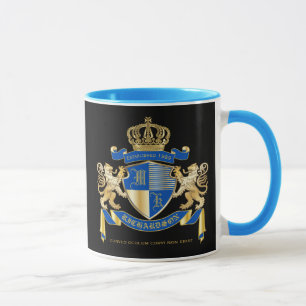 Mug Créez votre propre manteau d'emblème bleu de lio