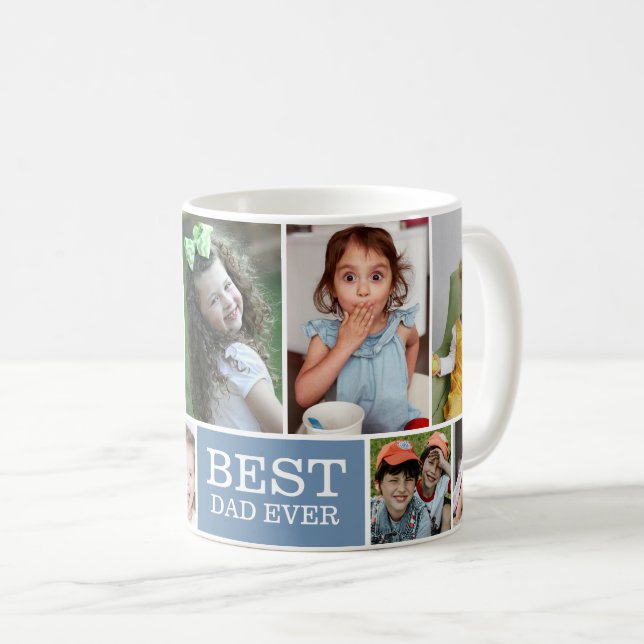 Mug Créez votre propre meilleur papa Ever 10 Collage p (Devant droit)
