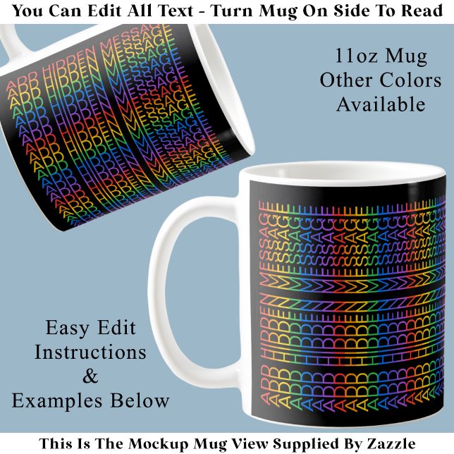Mug Créez Votre Propre Message Caché Arc-en-ciel Amusa (Créateur téléchargé)