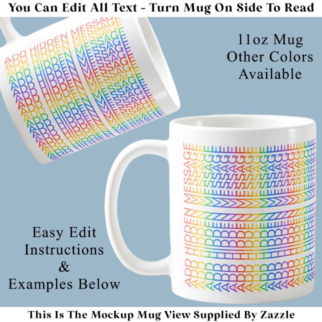 Mug Créez Votre Propre Message Caché Arc-en-ciel Amusa (Créateur téléchargé)