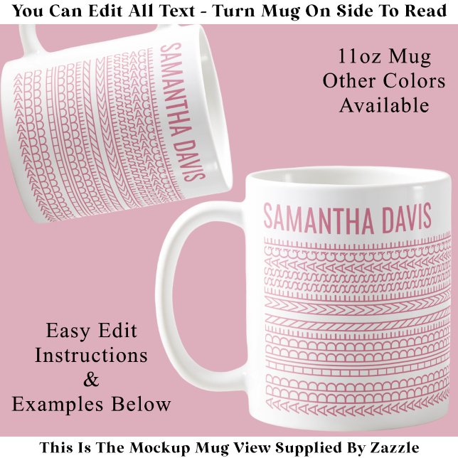 Mug Créez Votre Propre Message Caché Long & Nom 151PW (Créateur téléchargé)