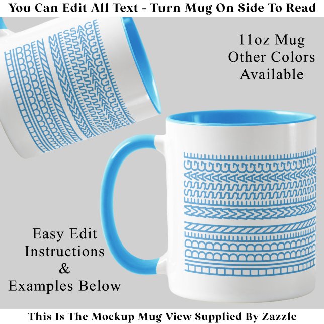 Mug Créez Votre Propre Message Court Caché Personnalis (Créateur téléchargé)