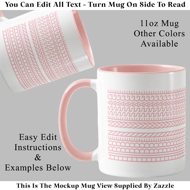 Mug Créez Votre Propre Message Court Caché Personnalis (Créateur téléchargé)