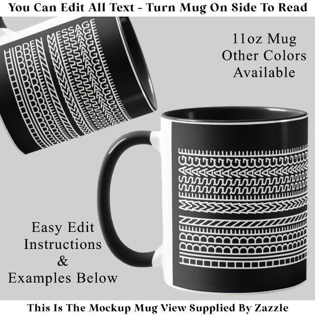 Mug Créez Votre Propre Message Court Caché Personnalis (Créateur téléchargé)