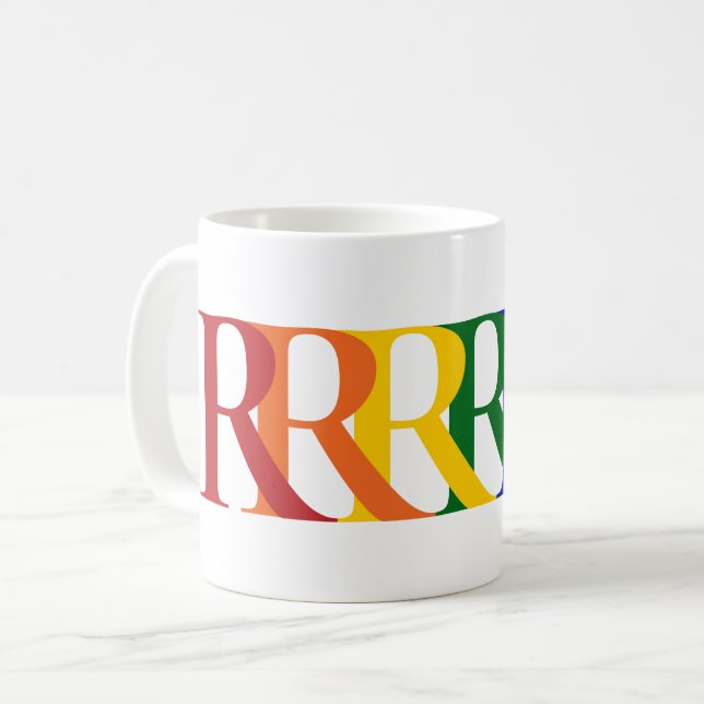 Mug Créez votre propre monogramme arc-en-ciel (Devant gauche)
