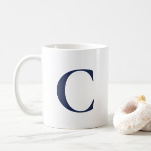 Mug Créez votre propre monogramme bleu marine