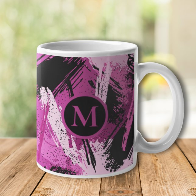 Mug Créez votre propre monogramme Camo rose personnali (Créateur téléchargé)