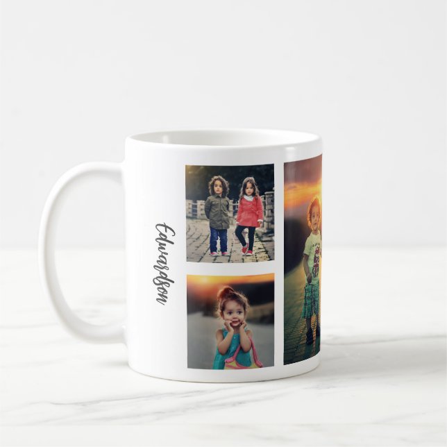 Mug Créez votre propre monogramme de nom de collage de (Gauche)