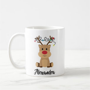 Mug Créez votre propre nom Funny Reindeer Noël