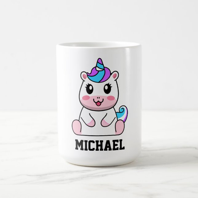 Mug Créez Votre Propre Nom Unicorne Cute (Centre)