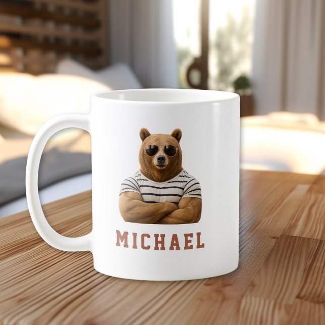 Mug Créez Votre Propre Ours Personnalisé avec Citation (Create Your Own Quate Custom Bear Coffee Mug)
