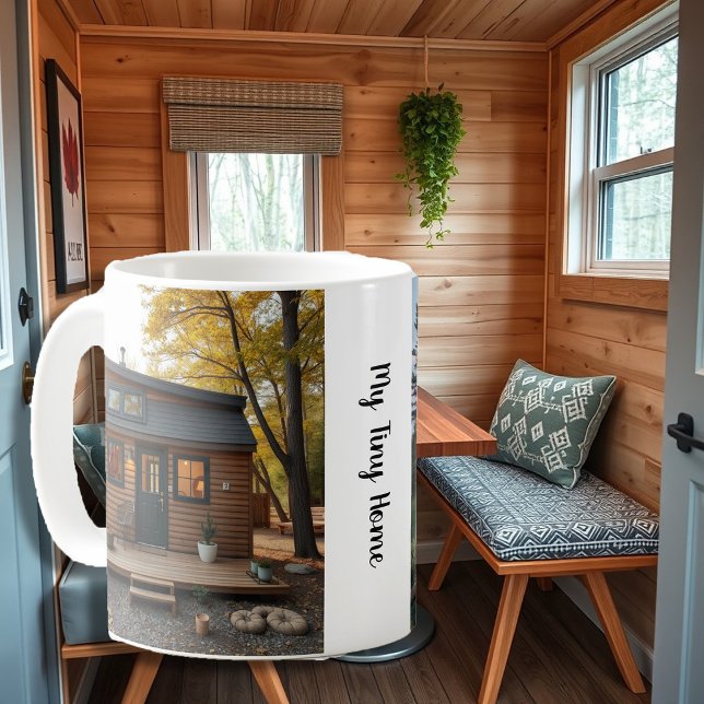 Mug Créez votre propre petite photo personnelle (Create your own personal tiny home photo coffee mug. You can add your own photos and text.)