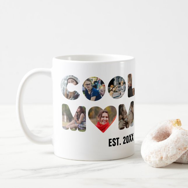 Mug Créez votre propre photo Cool mère 7 lettres pour  (Avec donut)