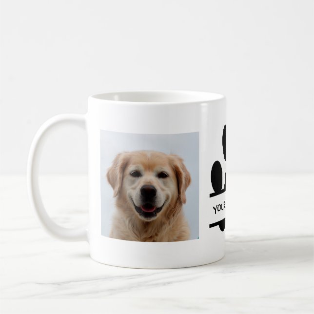 Mug Créez votre propre photo de chien Empreinte de pat (Gauche)