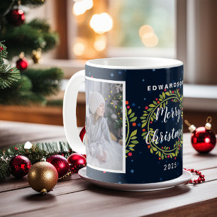 Mug Créez votre propre photo de famille Joyeux Noël