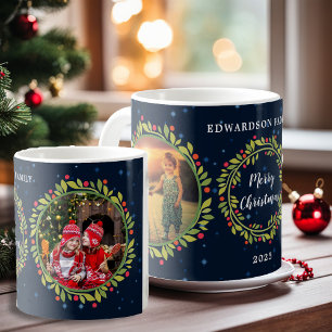 Mug Créez votre propre photo de famille Joyeux Noël