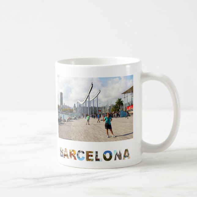 Mug Créez votre propre photo de vacances Barcelone Esp (Droite)