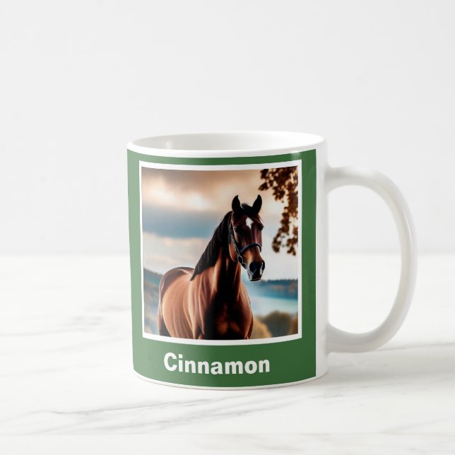 Mug Créez votre propre photo élégante de cheval person (Droite)
