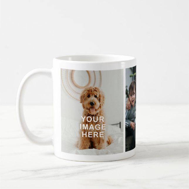 Mug Créez Votre Propre Simple 3-Photo (Gauche)