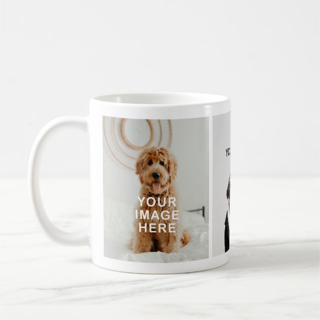 Mug Créez Votre Propre Simple 3-Photo (Gauche)