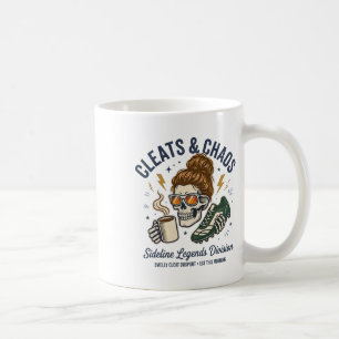 Mug Crémaillères et chaos Maman de football squelette,