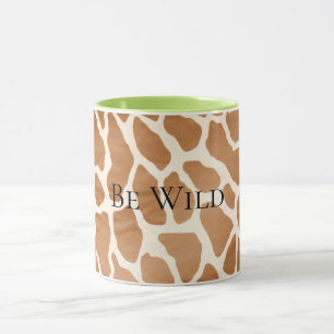Mug Crème Brown Safari Giraffe Poster de animal