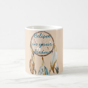 Mug Crème Brown Turquoise Dream Catcher
