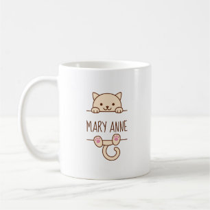 Mug Crème Chat Pékin derrière Nom Personnalisé