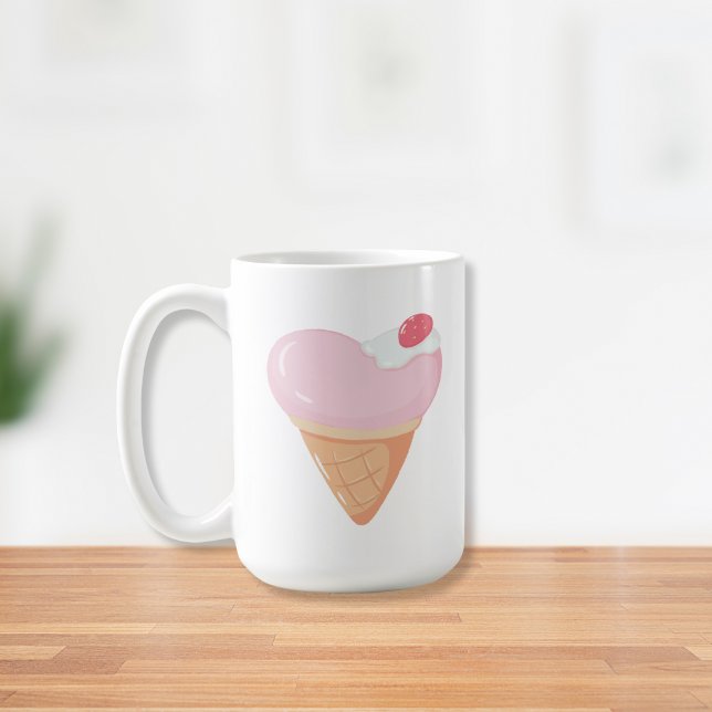 Mug Crème de glace rose du coeur (Créateur téléchargé)