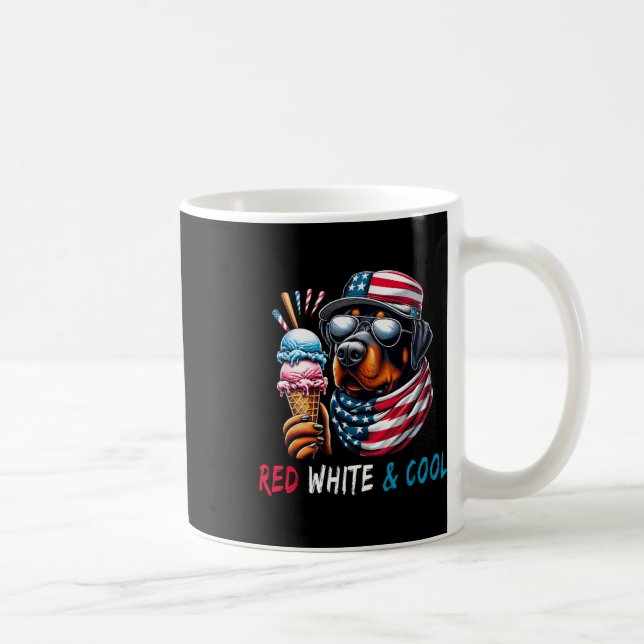 Mug Crème De Glace Rouge Blanc Et Cool 4 juillet Chien (Droite)