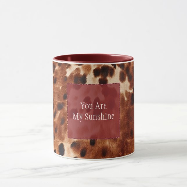 Mug Crème de l'Ouest tacheté Brown Noir de cowhide (Centre)